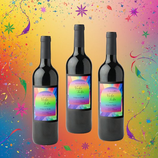 LHBTQ Mensenrechten Bruiloft Wijn Etiket