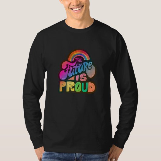 LHBTQ+ Ondersteuning De toekomst is Pride Halftone T-shirt (Voorkant)