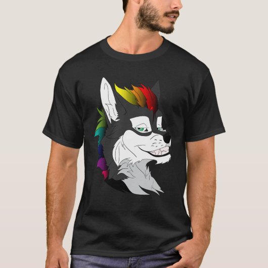 LHBTQ Pride Hond Furry Fandom Fursuiting Cosplay T-shirt (Voorkant)