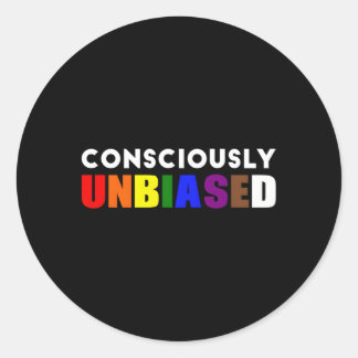 LHBTQ-rechten bewust onbevooroordeelde regenboogvl Ronde Sticker