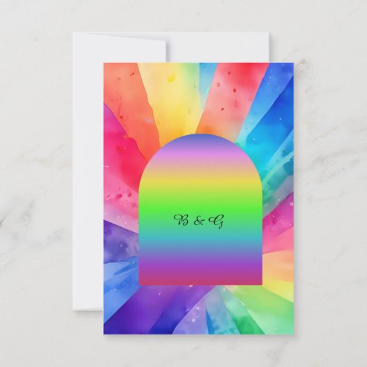 LHBTQ transgender bruiloft RSVP Kaartje (Achterkant)