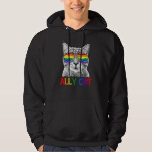 LHBTQ Trotse Ally Cat Purride Paw Gay Pride Rainbo Hoodie
