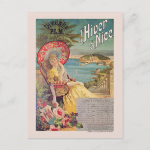 L'Hiver à Nice Vintage Poster 1892 Briefkaart