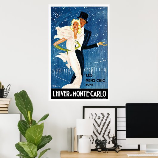 L'Hiver Monte Carlo Monaco Poster (Thuiskantoor)