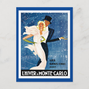 L'Hiver Monte Carlo Monaco Vintage Travel Briefkaart