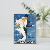 L'Hiver Monte Carlo Monaco Vintage Travel Briefkaart (Staand voorkant)