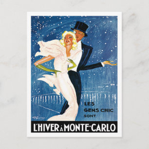 L'Hiver Monte Carlo Monaco Vintage Travel Briefkaart