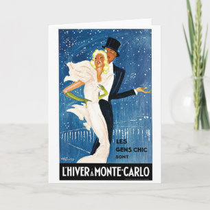 L'Hiver Monte Carlo Monaco Vintage Travel Kaart