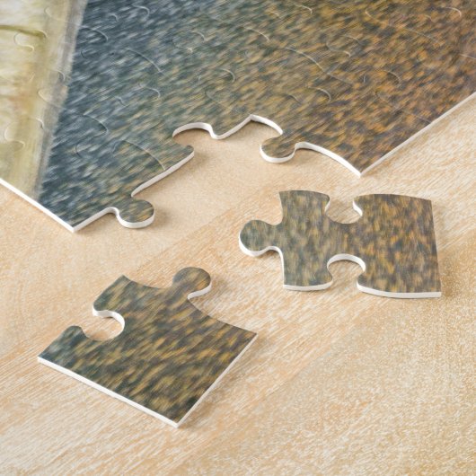 L'Hoest's Monkey op een houten baars Legpuzzel (Zijkant)