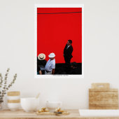 L'Homme au Chapeau Blanc Poster (Keuken)