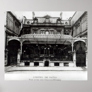 L'Hotel de Paiva op de Champs-Elyses Poster