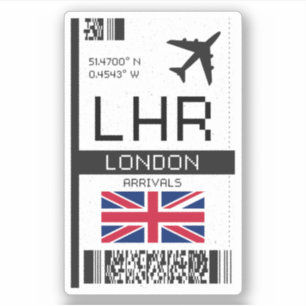LHR Londen, Engeland Airport Boarding Pass Sticker