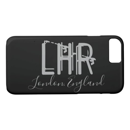 LHR London Heathrow Airport Typografie Case-Mate iPhone Case (Achterkant (Horizontaal))