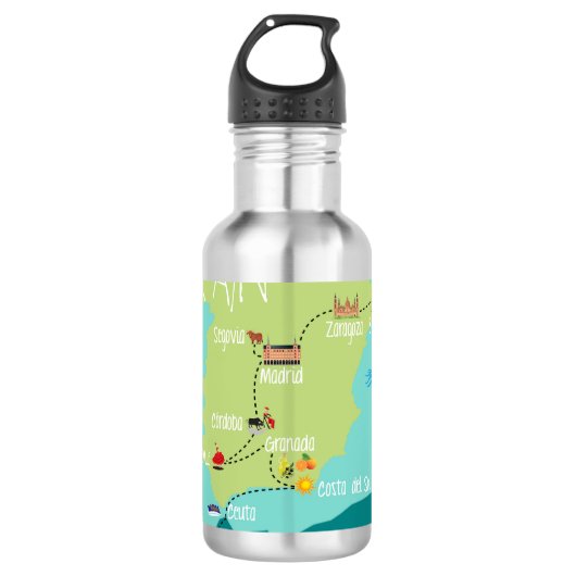 LHS naar Spanje 2 Waterflesje Waterfles (Voorkant)