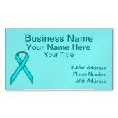 Li Blue/Blauwgroen Standard Ribbon van Kenneth Yon Visitekaartje Magneet (Voorkant)