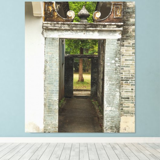 Li Garden Series: Serene Corridor Canvas Afdruk (Insitu (Houten vloer))