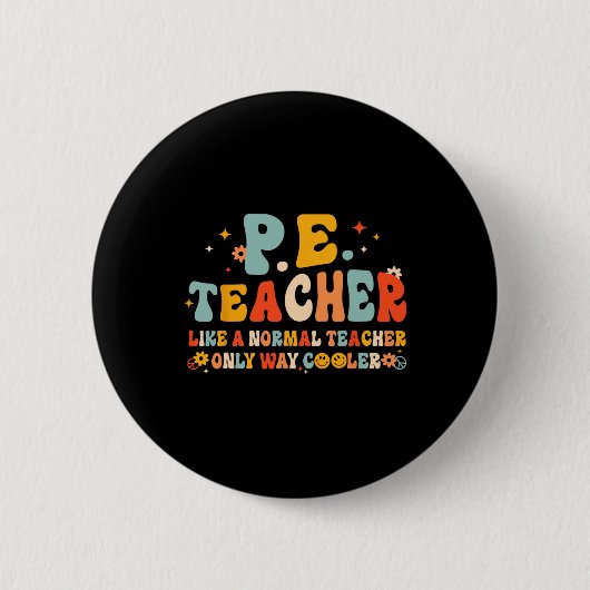 Li Lichamelijke Opvoeding Docent Terug Naar School Ronde Button 5,7 Cm (Voorkant)