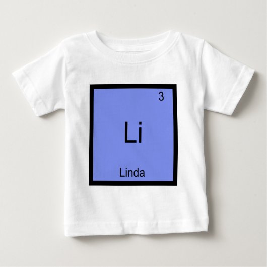 Li - Linda Chemistry Element Symbol Name T-shirt (Voorkant)