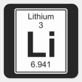 Li - lithium vierkante sticker (Voorkant)