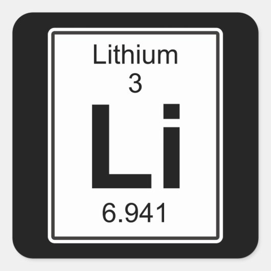 Li - lithium vierkante sticker (Voorkant)