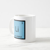 Li - Long Island Funny Chemistry Element Symbol T Koffiemok (Voorkant links)