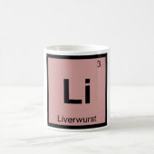 Li - Periodieke Tabelsymbool voor leverworst Koffiemok (Center)