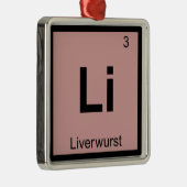 Li - Periodieke Tabelsymbool voor leverworst Metalen Ornament (Rechts)
