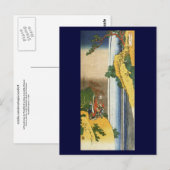 Li Po bij Waterfall Lo-Shan Hokusai Fine Art Briefkaart (Voorkant / Achterkant)