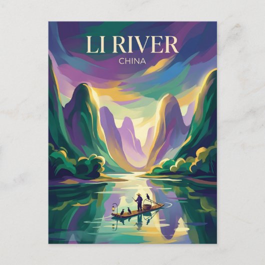 Li-rivier China Briefkaart (Voorkant)
