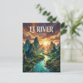 Li-rivier China Briefkaart (Staand voorkant)