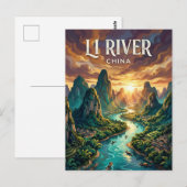 Li-rivier China Briefkaart (Voorkant / Achterkant)