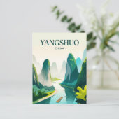 Li-rivier Karstbergen China Briefkaart (Staand voorkant)