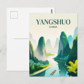 Li-rivier Karstbergen China Briefkaart (Voorkant / Achterkant)