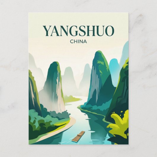 Li-rivier Karstbergen China Briefkaart (Voorkant)