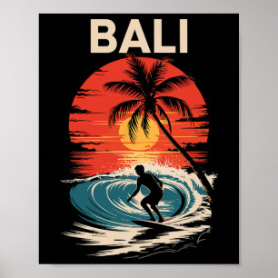 Li Strand Vibes, Leuke Zonsondergang En Surfen Ret Poster