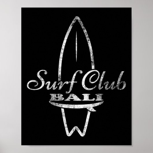 Li, Surf Club Retro Surfplank  Poster (Voorkant)