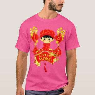 Li Xi Ik wil graag Vietnamese rode klauut Ao Dai B T-shirt