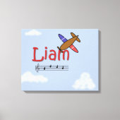 Liam Airplane Name Canvas Afdruk (Voorkant)