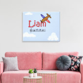 Liam Airplane Name Canvas Afdruk (Insitu (Woonkamer))