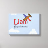 Liam Airplane Name Canvas Afdruk (Voorkant)