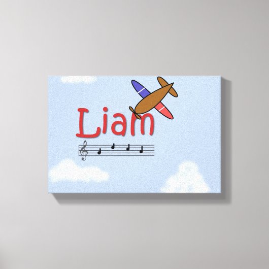 Liam Airplane Name Canvas Afdruk (Voorkant)