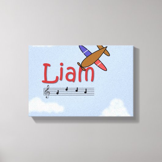 Liam Airplane Name Canvas Afdruk (Voorkant)