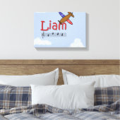 Liam Airplane Name Canvas Afdruk (Insitu (Slaapkamer))