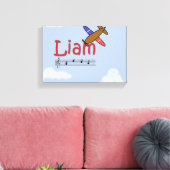 Liam Airplane Name Canvas Afdruk (Insitu (Woonkamer))