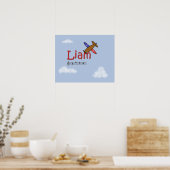 Liam Airplane Name Poster (Keuken)