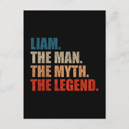 Liam De Man De Mythe De Legende Briefkaart (Voorkant)
