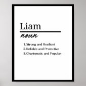 Liam, jongen gepersonaliseerde naam definitie poster (Voorkant)