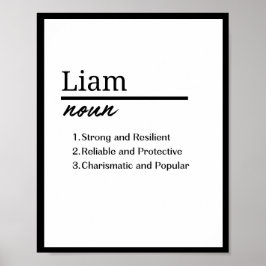 Liam, jongen gepersonaliseerde naam definitie poster