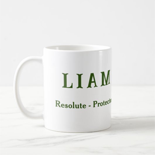 {LIAM} Naam Betekenis Schild Mok (Links)