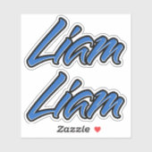 Liam Name blue Aufkleber Sticker Stickerset (Vel)
